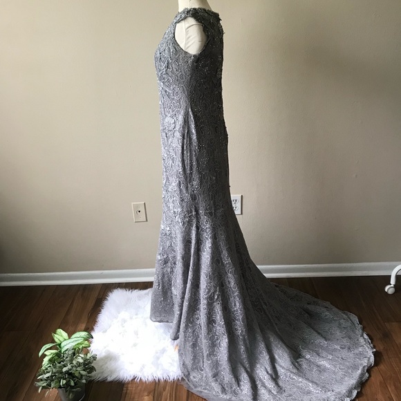 Rina DeMontella Lace/Rhinestone Gala Evening Gown - Picture 5 of 6